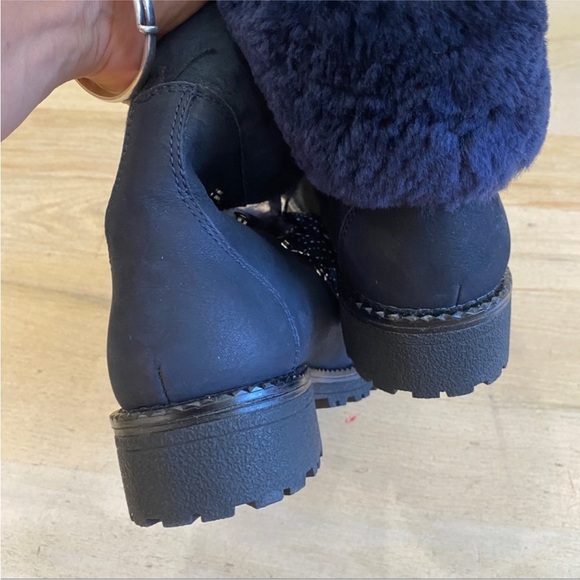 J.Crew winter shearling booties in navy NEW - Picture 8 of 10